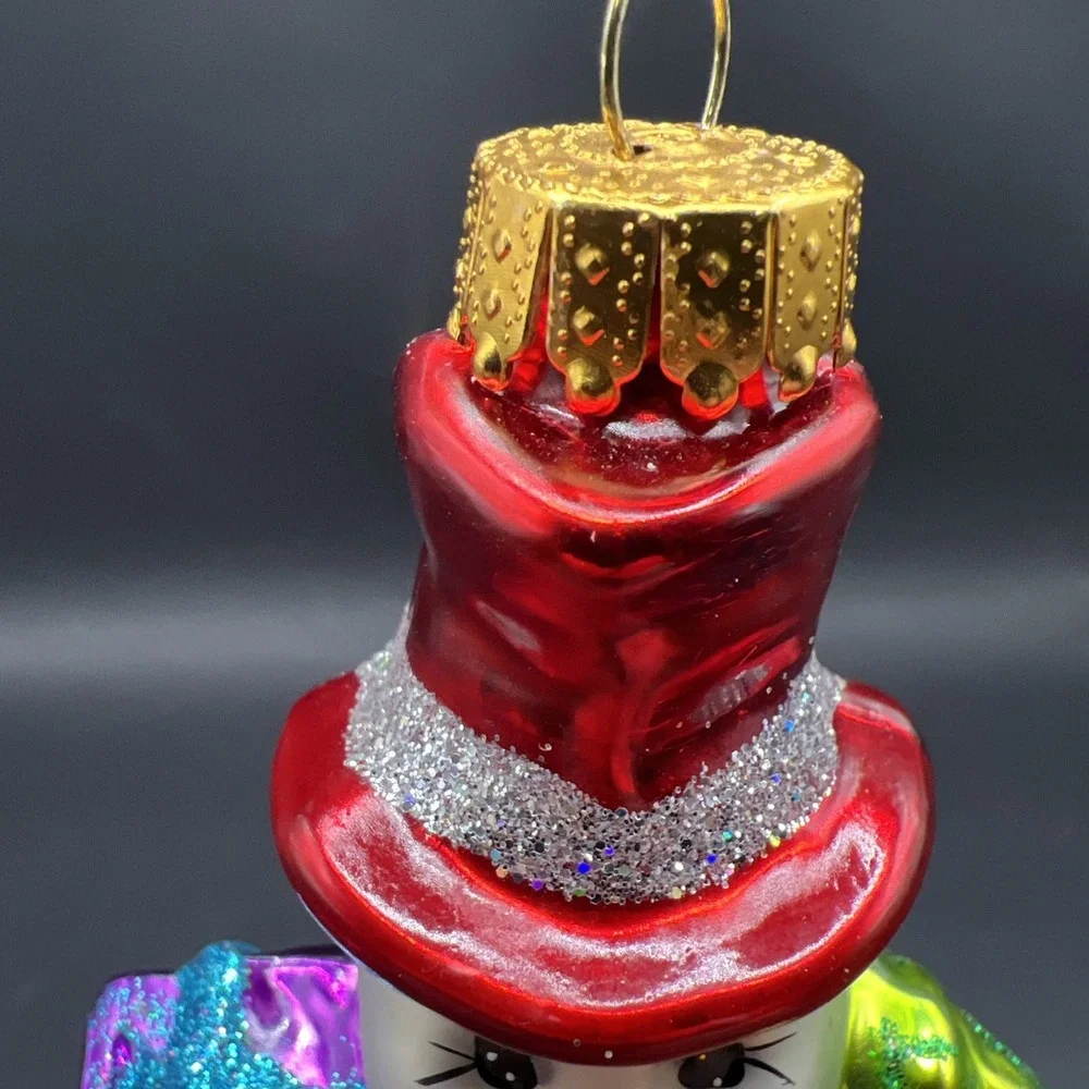 Vintage Christopher Radko Glass Let It Snow Snowman Christmas Ornament
